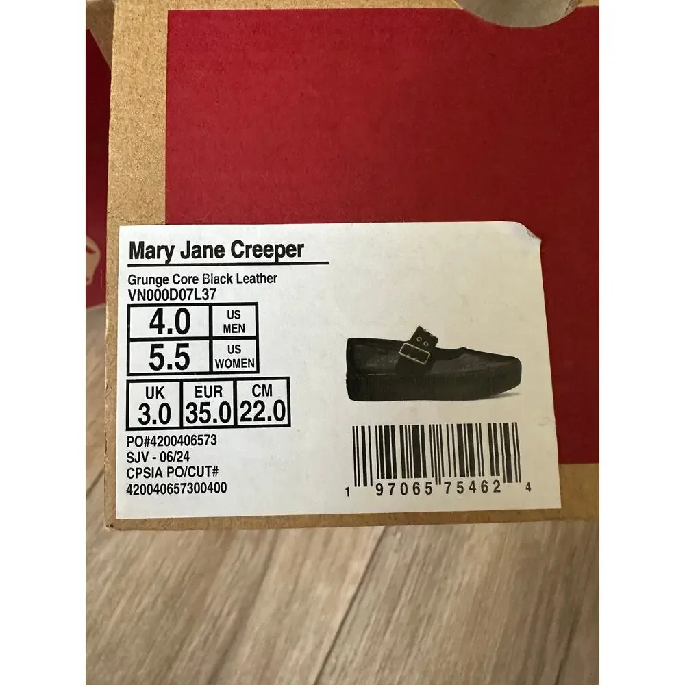 Vans Mary Jane Creeper Black Grunge Core Shoes size 5.5 - Picture 8 of 11
